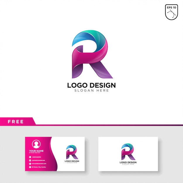 Download Free Creative Logo Of Letter R With Gradient Color Premium Vector Use our free logo maker to create a logo and build your brand. Put your logo on business cards, promotional products, or your website for brand visibility.
