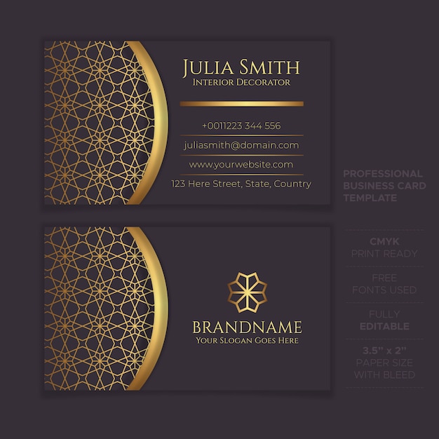Creative luxury business card template Premium Vector
