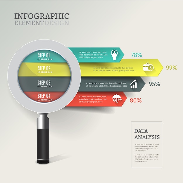 Premium Vector Creative Magnifying Glass Data Analysis Infographic