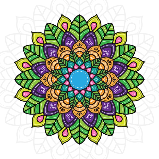 Download Creative mandala art background with tropical concept ...
