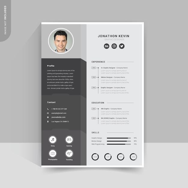 Creative modern resume template design Premium Vector