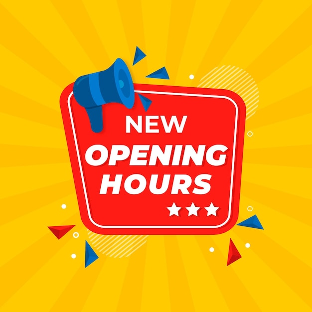 Free Vector Creative new opening hours sign