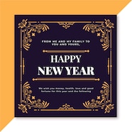 Free Vector Creative New Year Card Template