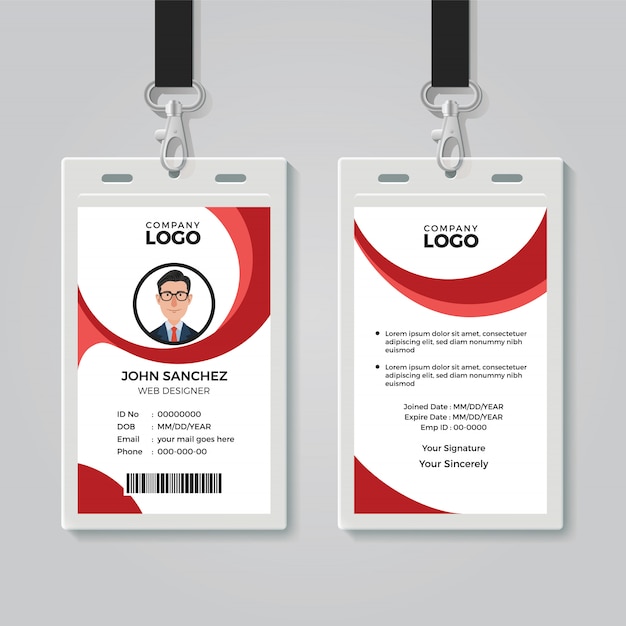 Creative office identity card template Vector | Premium Download