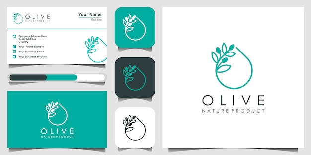 Premium Vector Creative Olive Oil With Line Art Logo Design Concept Logo Design Icon And Business Card