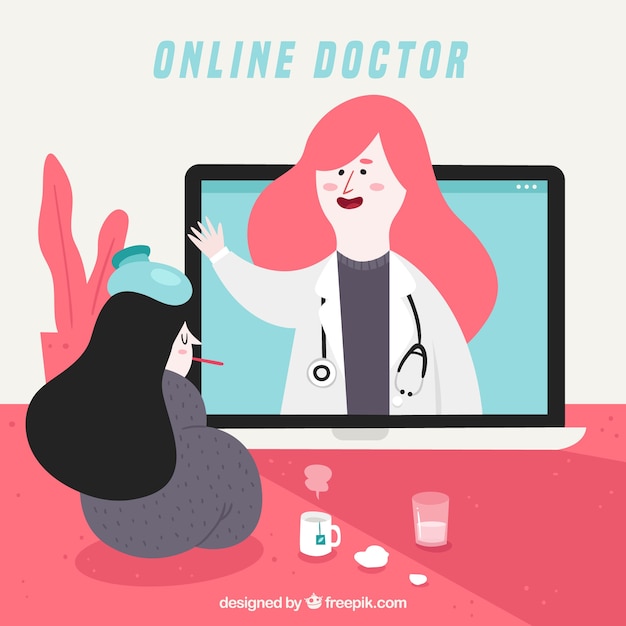 Download Creative online doctor design | Free Vector