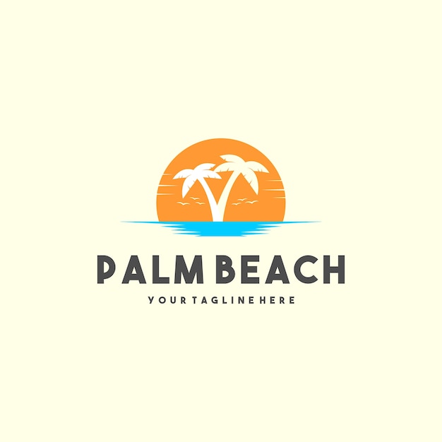 Premium Vector | Creative palm beach logo