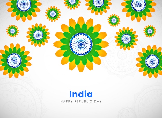 Creative republic day of india flower Premium Vector