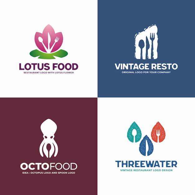 Download Free Creative Restaurant Logo Collection Premium Vector Use our free logo maker to create a logo and build your brand. Put your logo on business cards, promotional products, or your website for brand visibility.