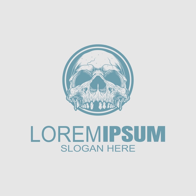 Логотип creative skull Premium векторы
