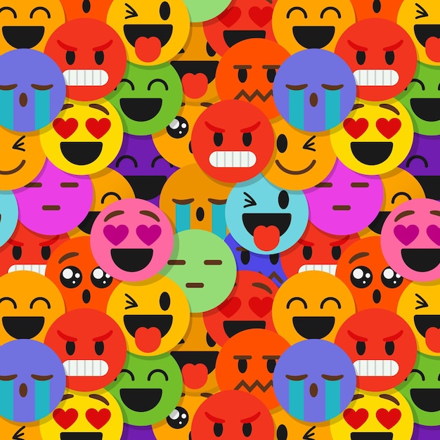 Free Vector Creative Smile Emoticons Pattern