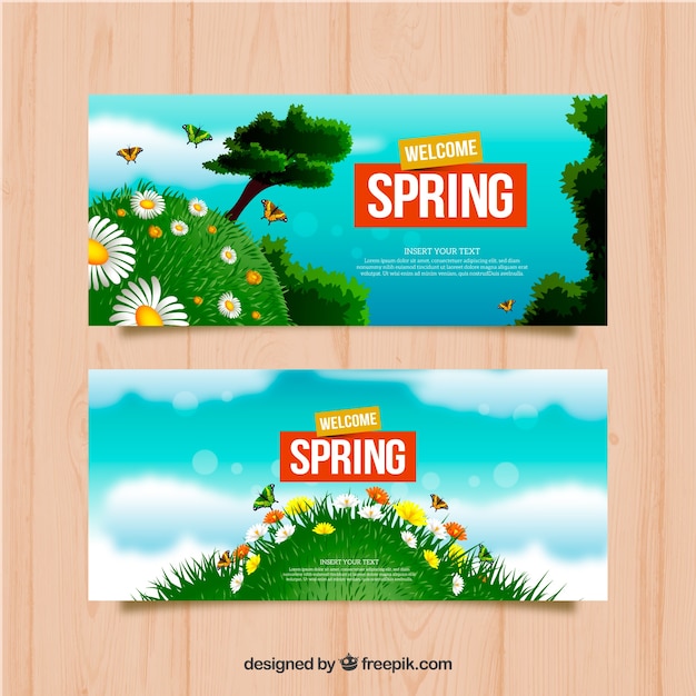 Creative spring banners