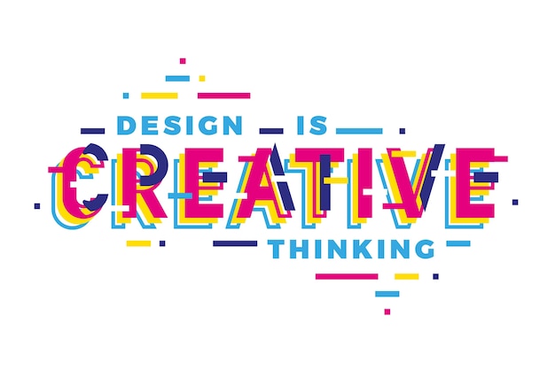 Creative thinking geometric lettering Free Vector