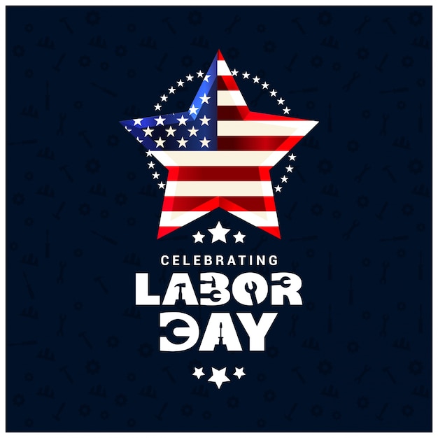 Free Vector Creative Usa Labor Day Design With Star