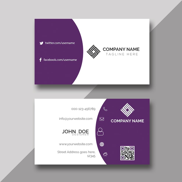 Premium Vector | Creative violet business card design