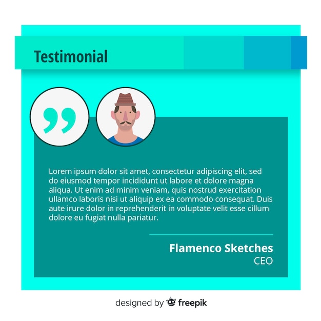 Creative web testimonial design Free Vector