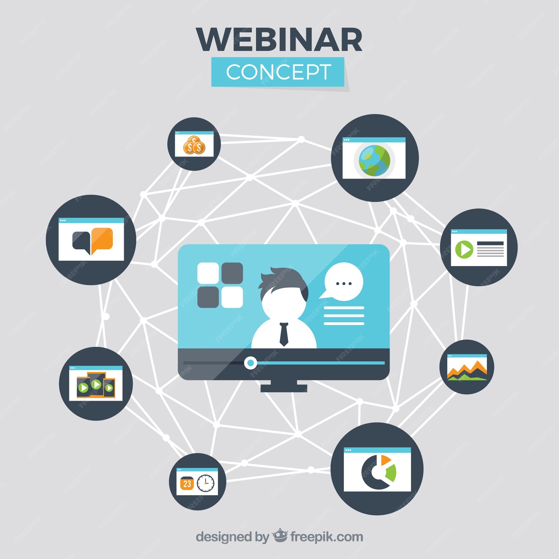 Free Vector | Creative webinar design