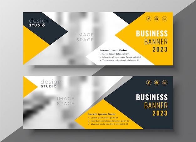 Creative yellow business banner template | Free Vector