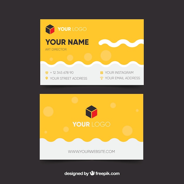 Download Free Creative Yellow Business Card Free Vector Use our free logo maker to create a logo and build your brand. Put your logo on business cards, promotional products, or your website for brand visibility.