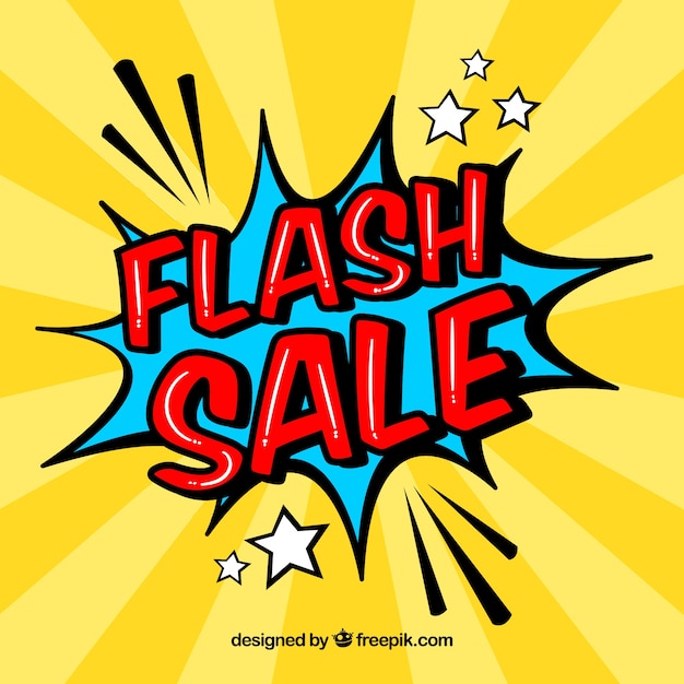 Download Free Vector | Creative yellow flash sale design in comic style