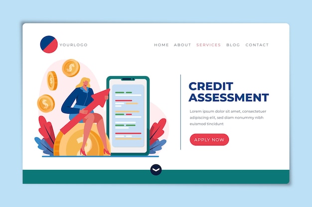 free-vector-credit-assessment-landing-page