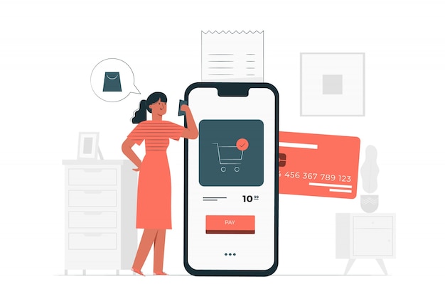 Credit card payment concept illustration Free Vector