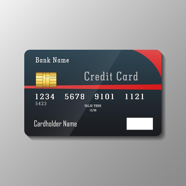 Premium Vector | Credit card template isolated on gray