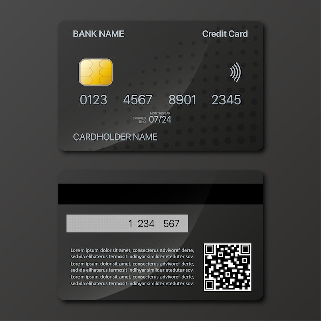  Credit cards mockup design front and back with shadow