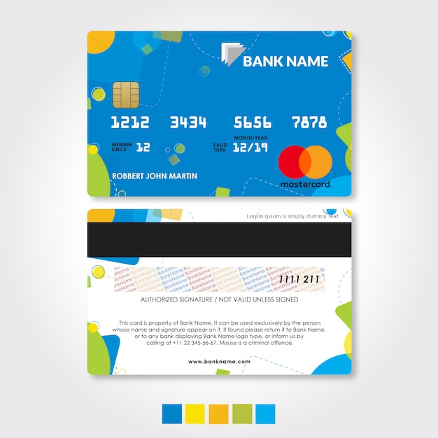 Credit and debit card template Premium Vector