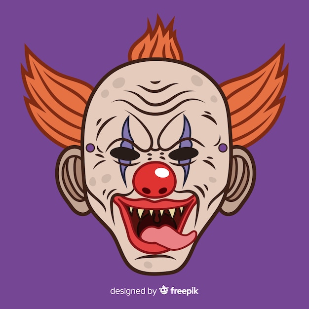 Creepy halloween mask with flat design | Free Vector