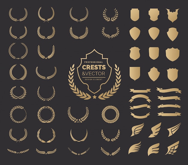 Download Free Crests Logo Element Set Heraldic Logo Vintage Laurel Wreaths Logo Use our free logo maker to create a logo and build your brand. Put your logo on business cards, promotional products, or your website for brand visibility.