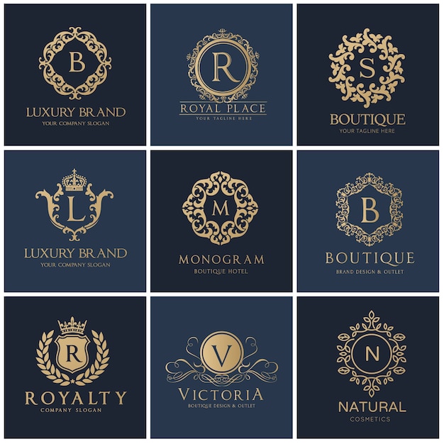 Crests logo. Luxury logo set design for hotel ,real estate ,spa ...