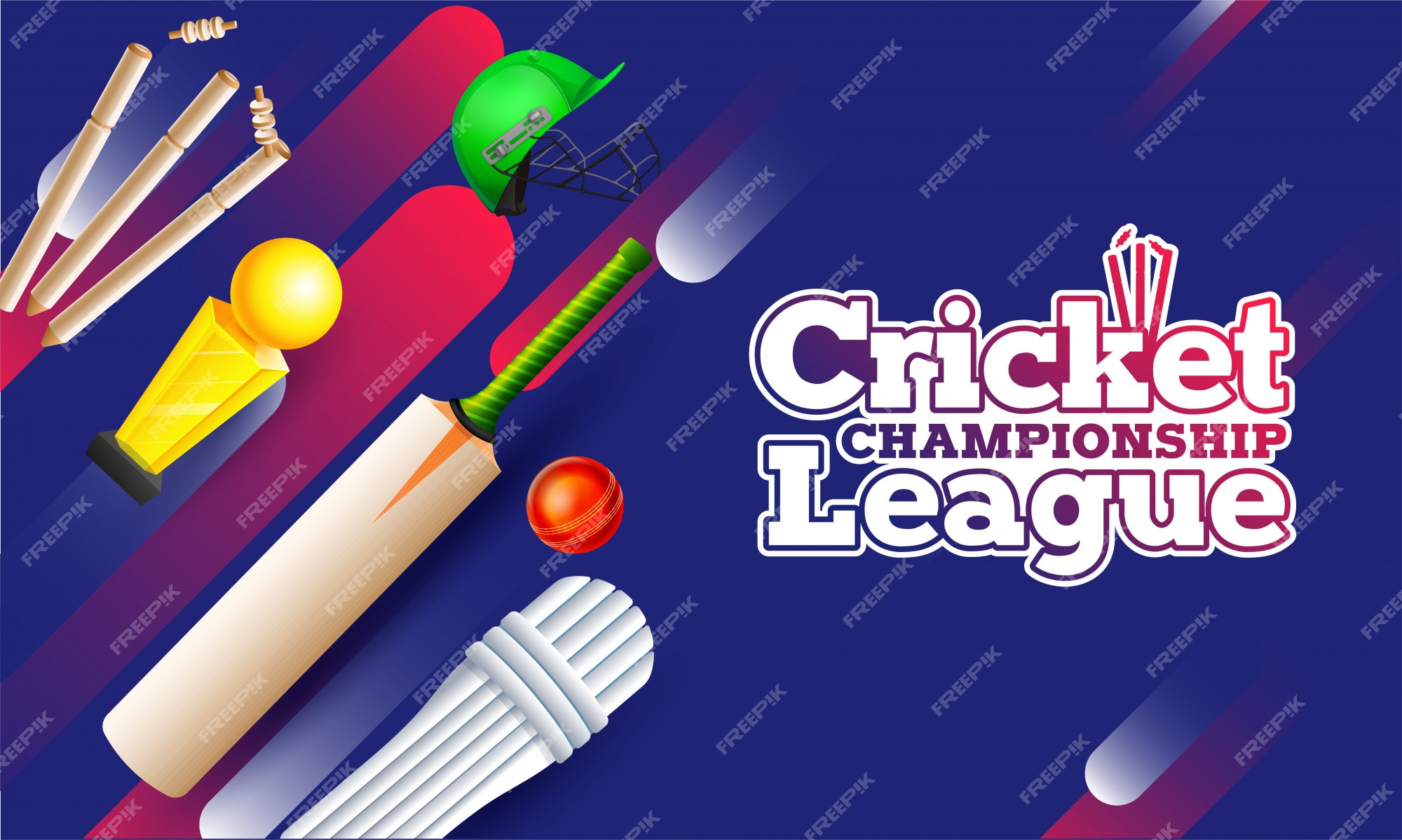 Premium Vector | Cricket championship concept.