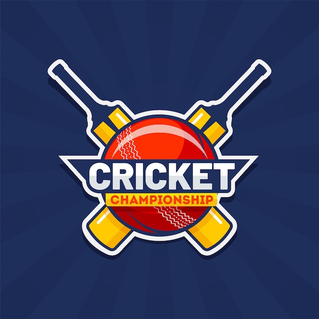 Premium Vector | Cricket championship text with cricket tournament in ...