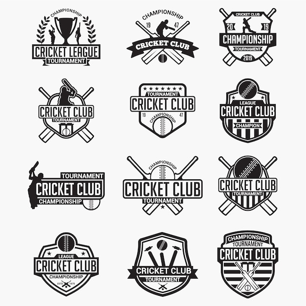 Download Free Cricket Club Badges Logos Premium Vector Use our free logo maker to create a logo and build your brand. Put your logo on business cards, promotional products, or your website for brand visibility.