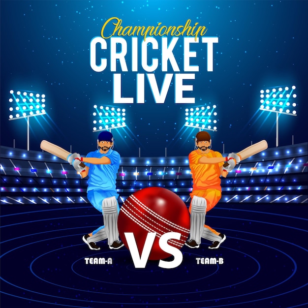 Premium Vector | Cricket tournament championship greeting card