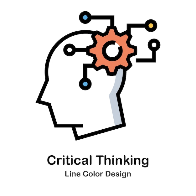 critical thinking vector icon