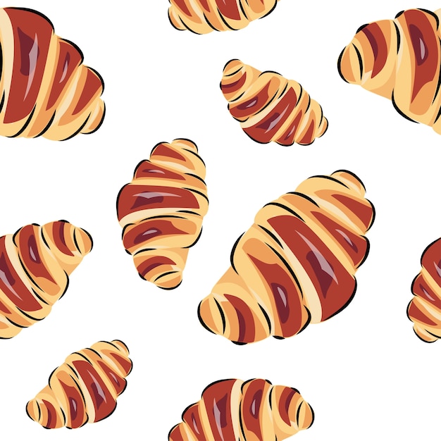 Croissant Pattern For Food Packaging Design 