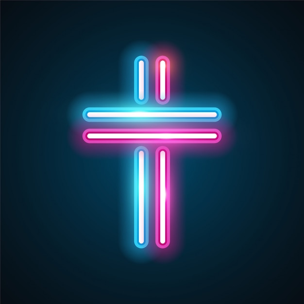 Premium Vector Cross Neon Design