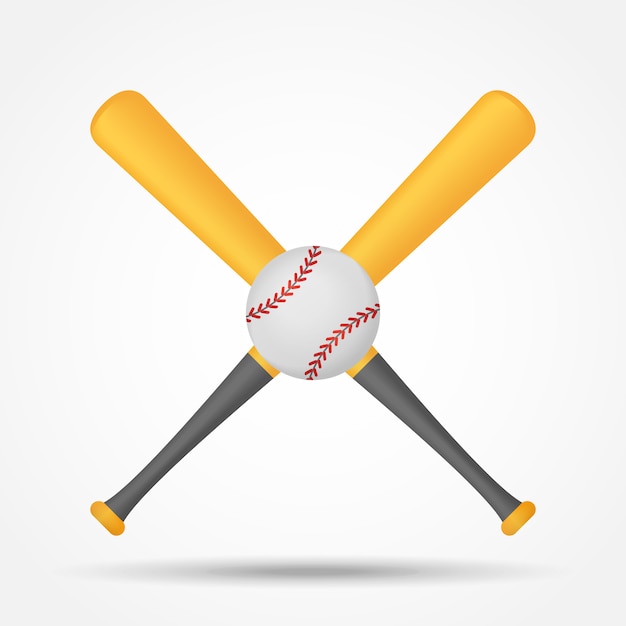 Premium Vector Crossed Baseball Bats And Ball Isolated Illustration 