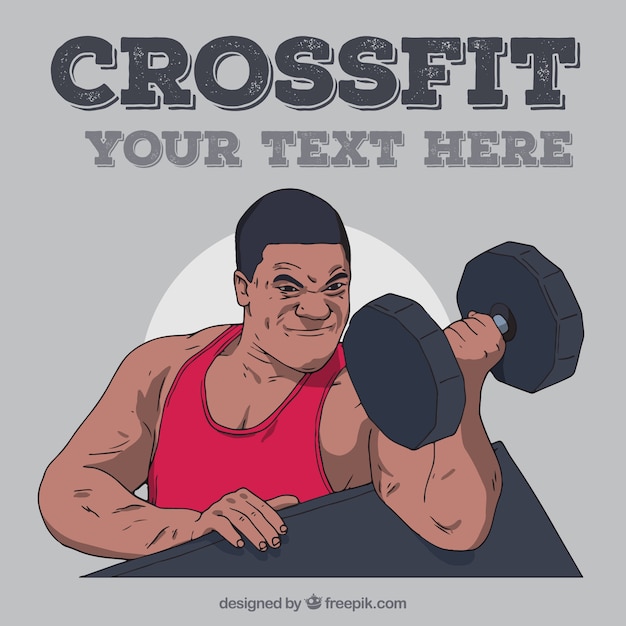 Crossfit background of man lifting\
weights