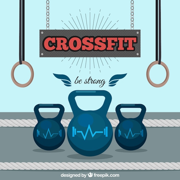 Crossfit background with weights