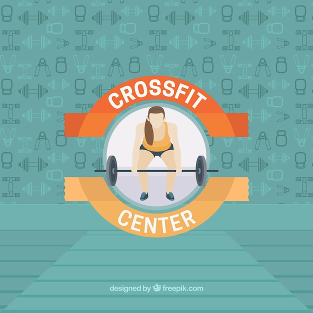Crossfit center background with badge