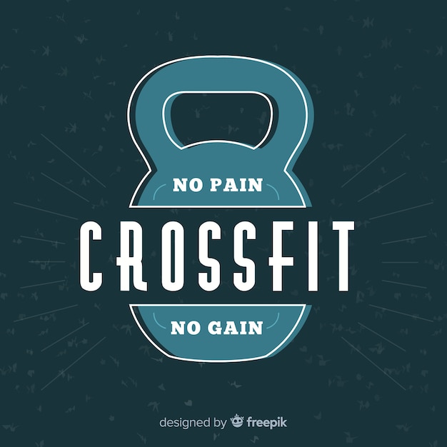 Free Vector | Crossfit emblem with motivational phrase