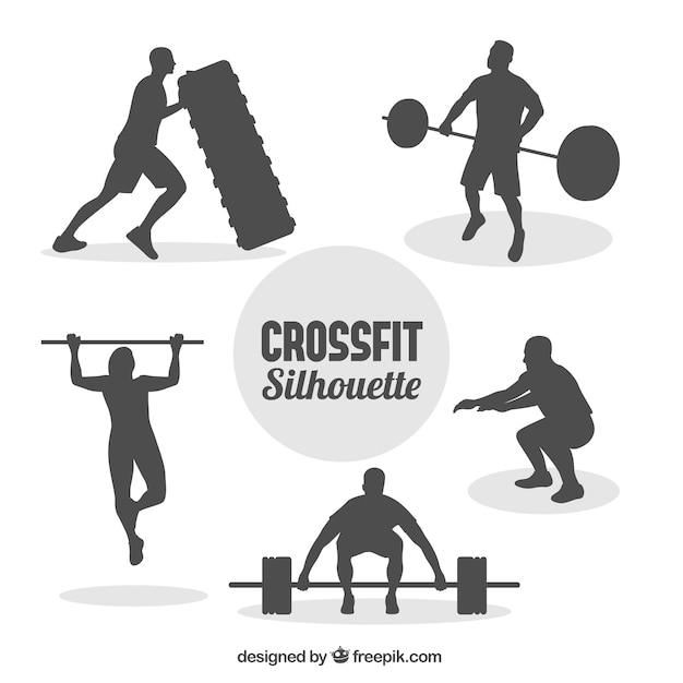 Crossfit man silhouettes collecti