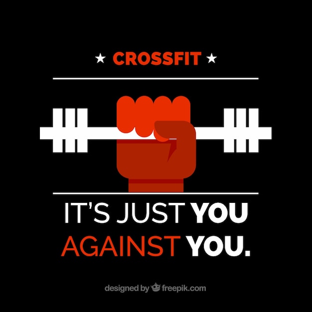 Crossfit quote with black background