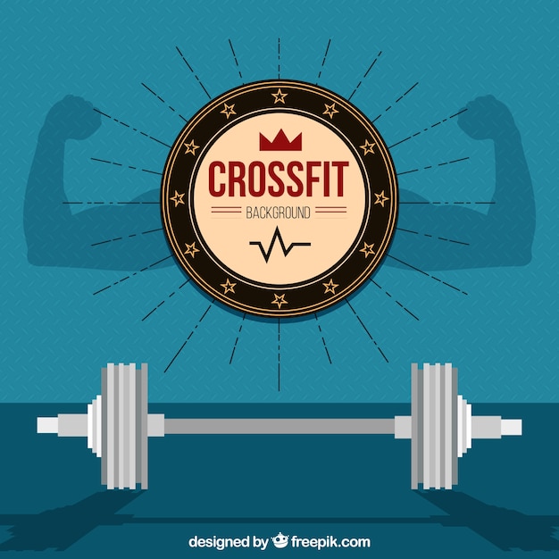 Crossfit weights background in flat\
design