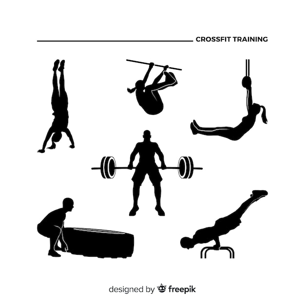 Free Vector Crossfit Woman Training Silhouette Collection