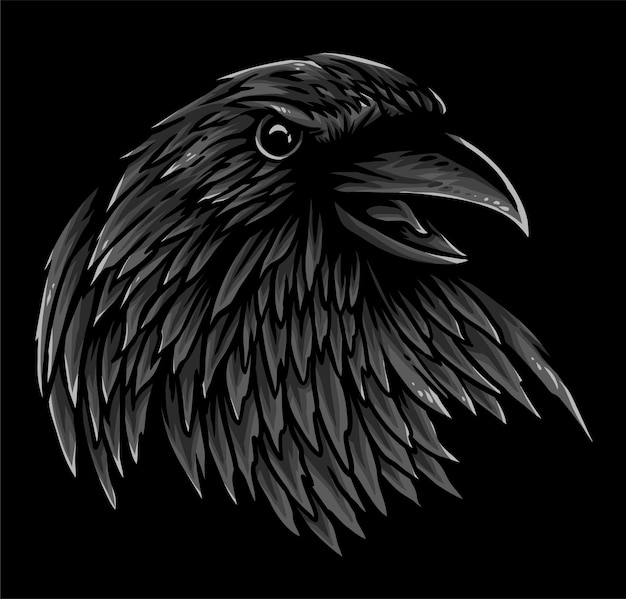 Premium Vector | Crow head