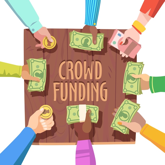 Crowd funding concept Vector Free Download